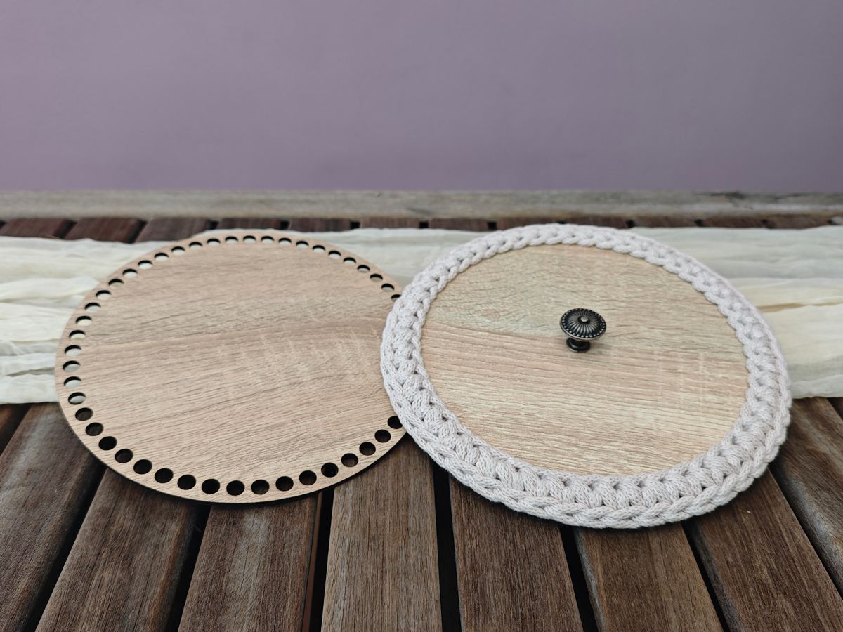 Deckel & Boden rund - Natureiche beschichtet