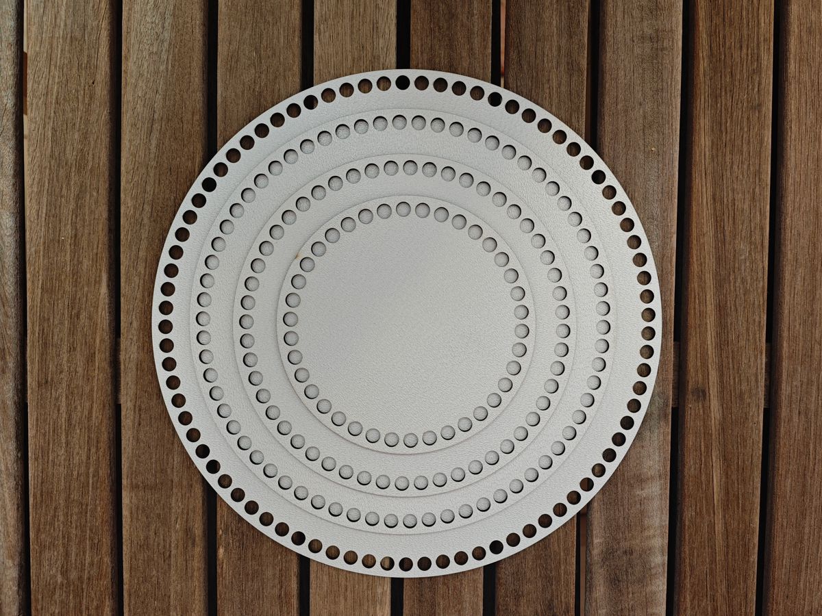 Häkelboden rund, Silber beschichtet