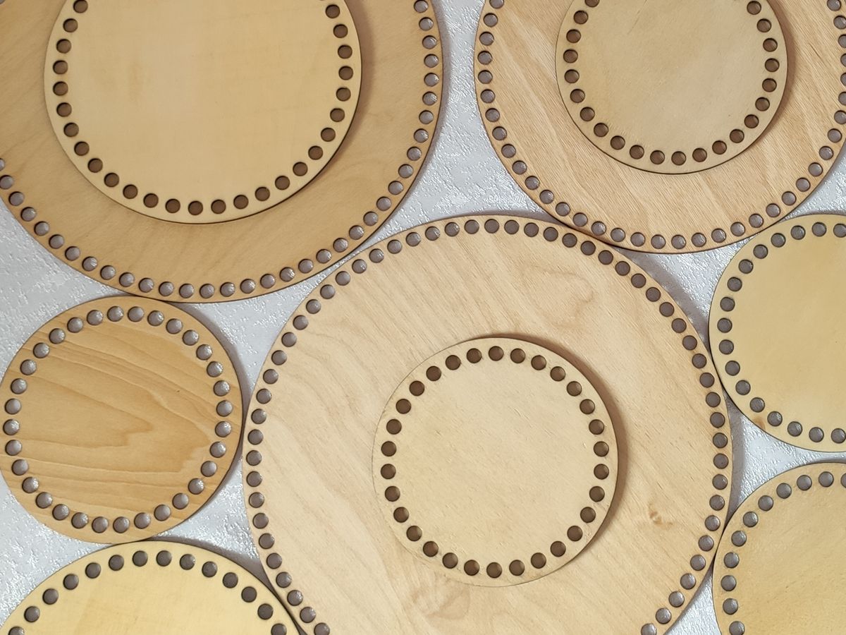 Häkelboden rund - Birke