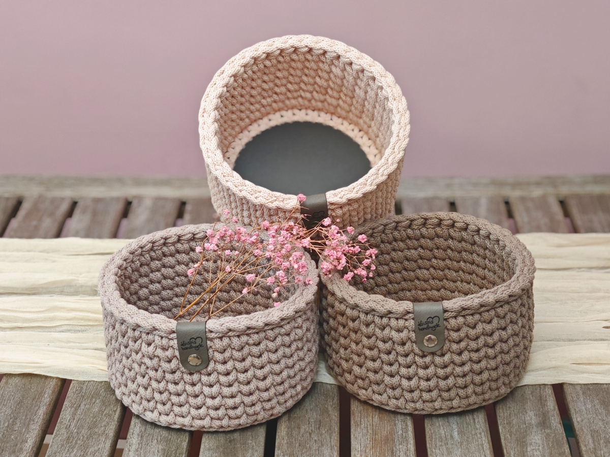Aufbewahrungskorb mit Holzboden 17 cm x 10 cm