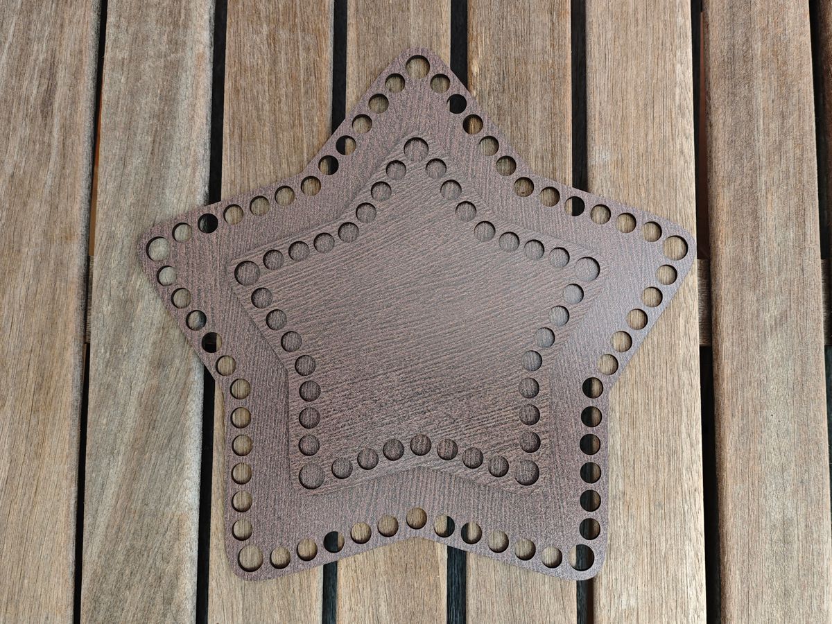 Häkelboden Stern - Wenge beschichtet