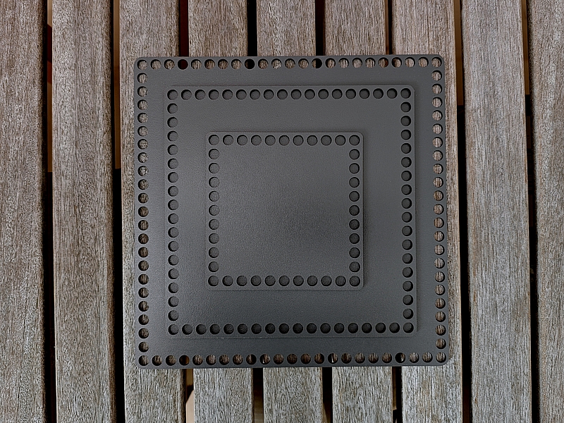 Häkelboden quadratisch, Anthrazit beschichtet