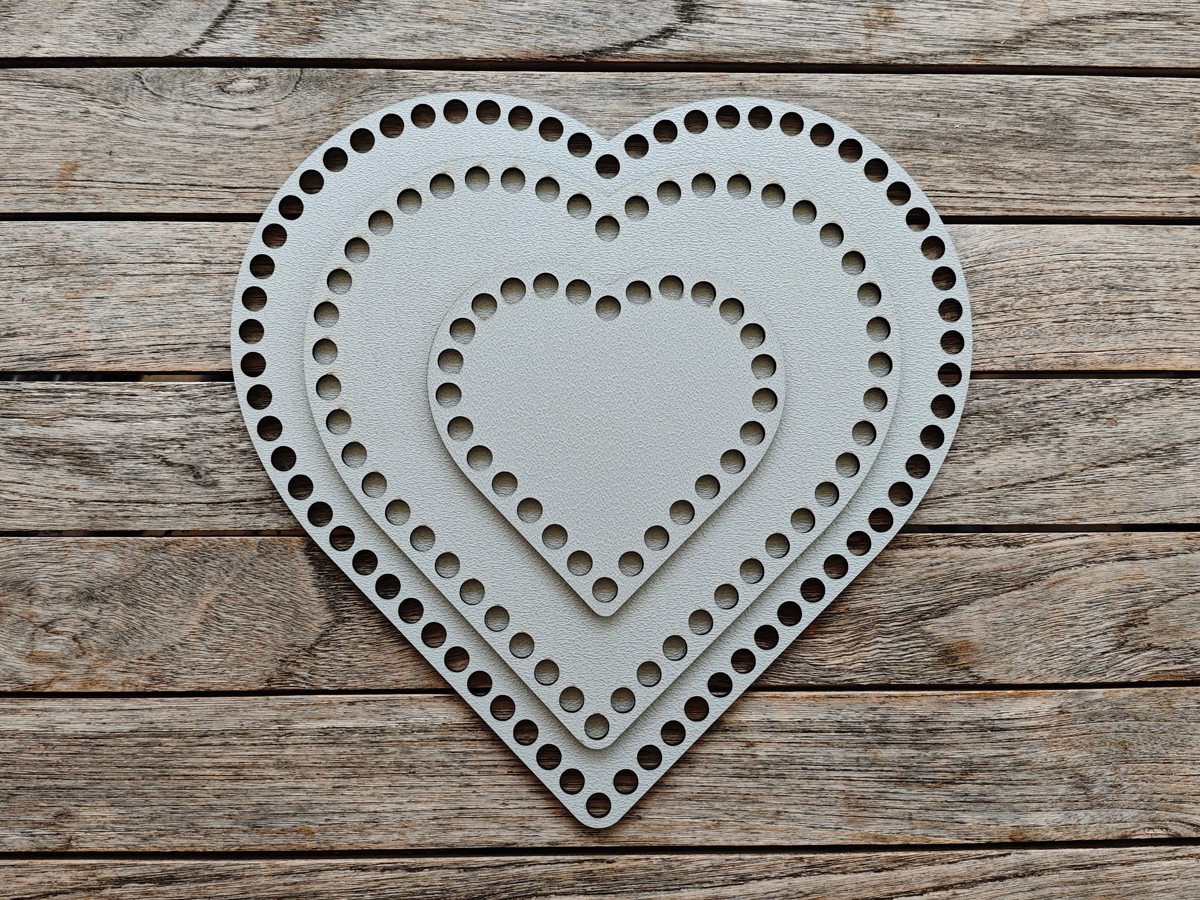 Häkelboden Herz, Silber beschichtet