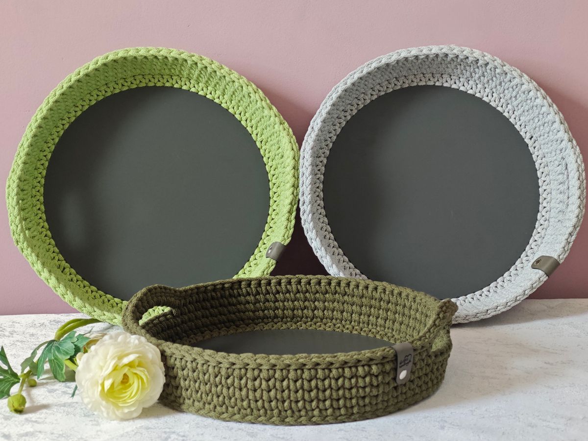 Tablett mit beschichtetem Boden in Anthrazit