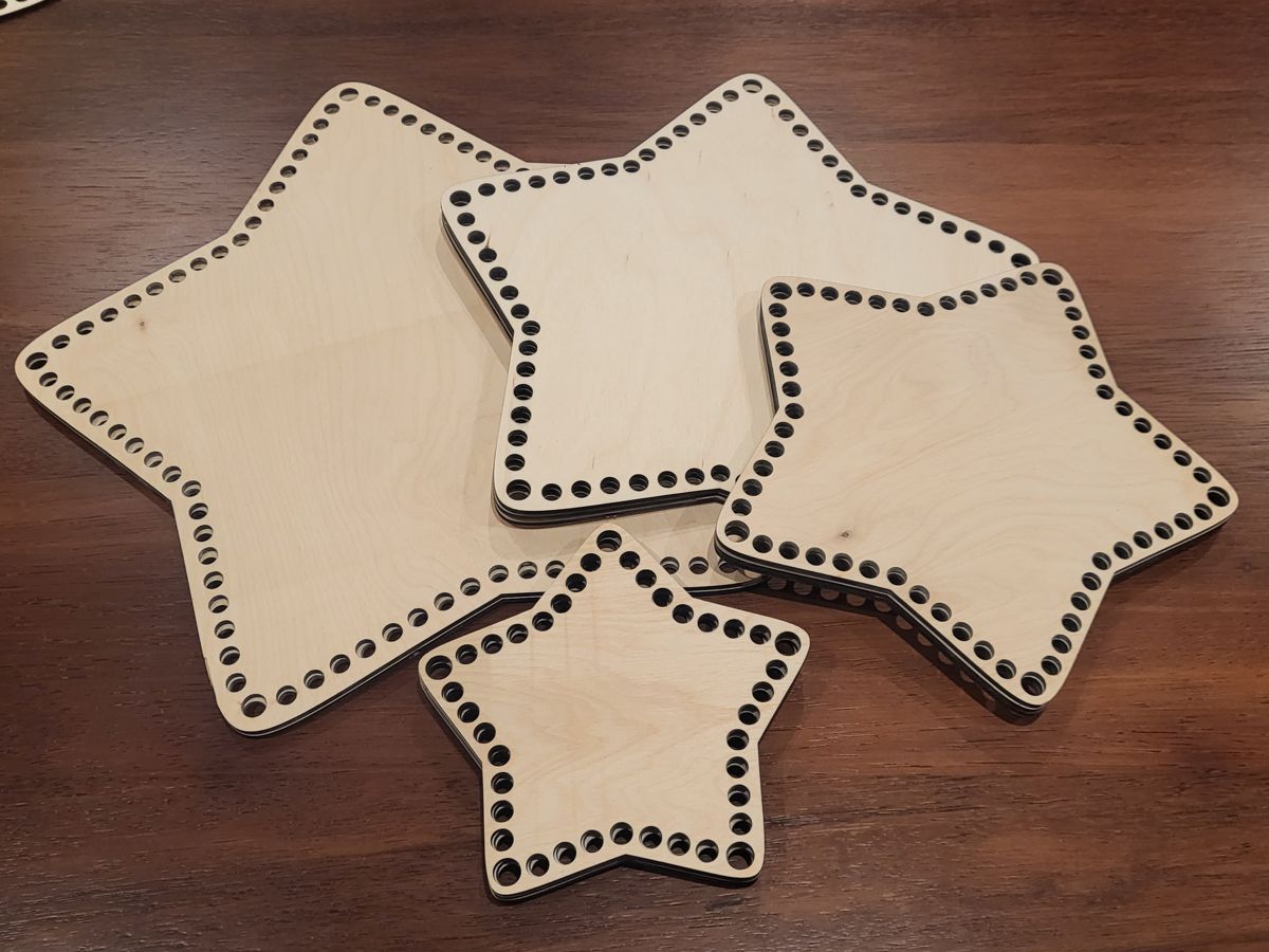 Häkelboden Stern - Birke