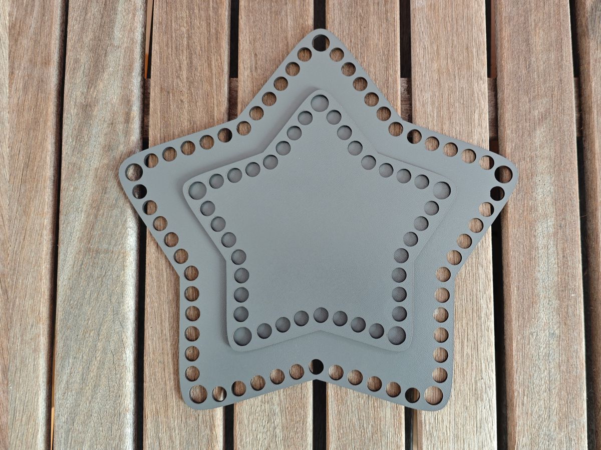 Häkelboden Stern - Anthrazit beschichtet