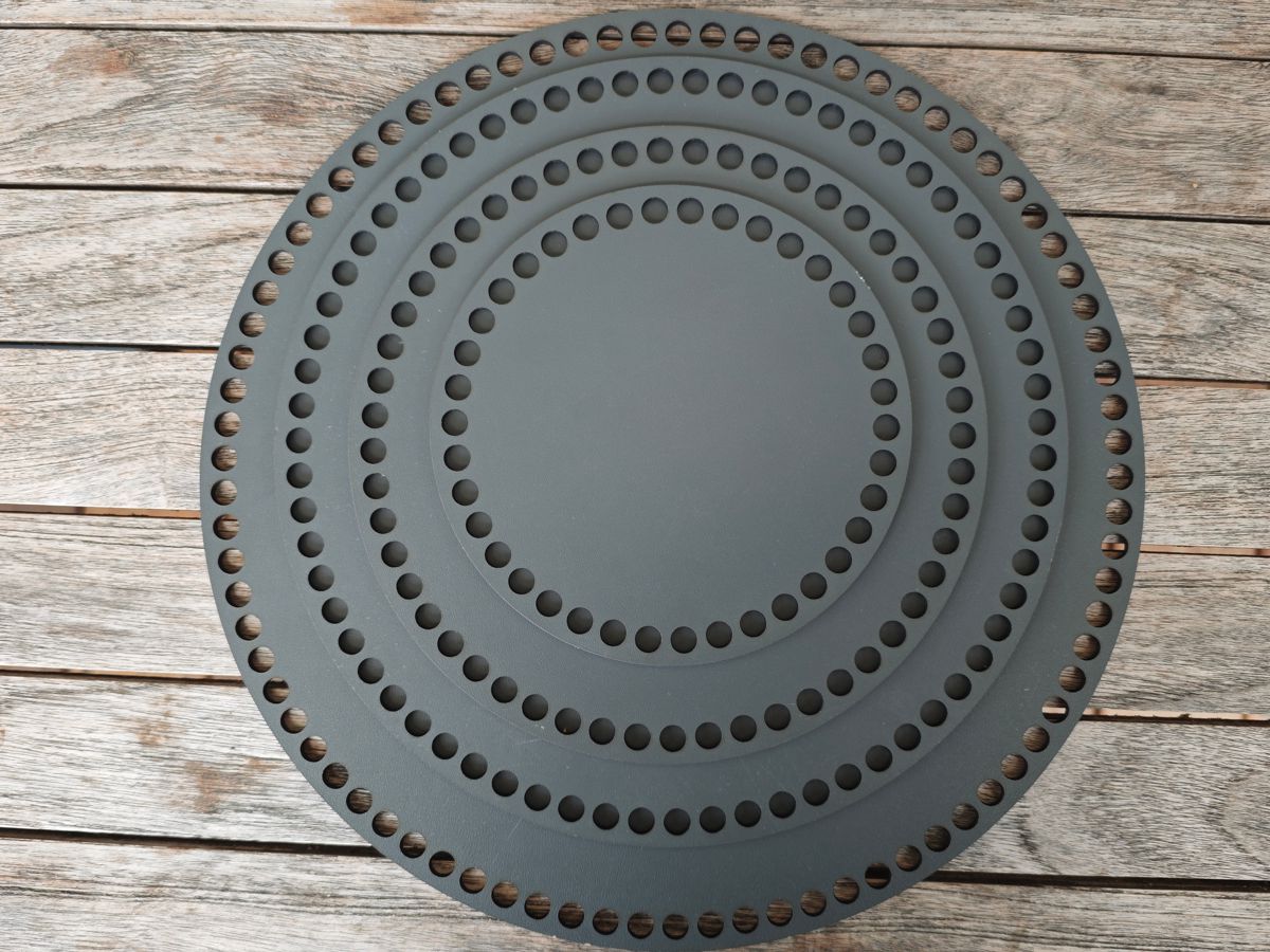 Häkelboden rund, Anthrazit beschichtet 