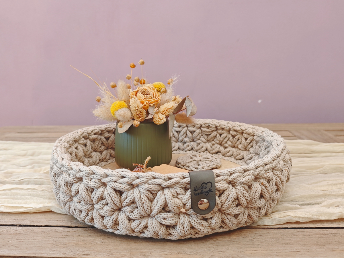 Tablett  "Jasmin" mit beschichtetem Boden in Natureiche 