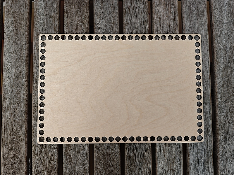 Häkelboden rechteckig - Birke