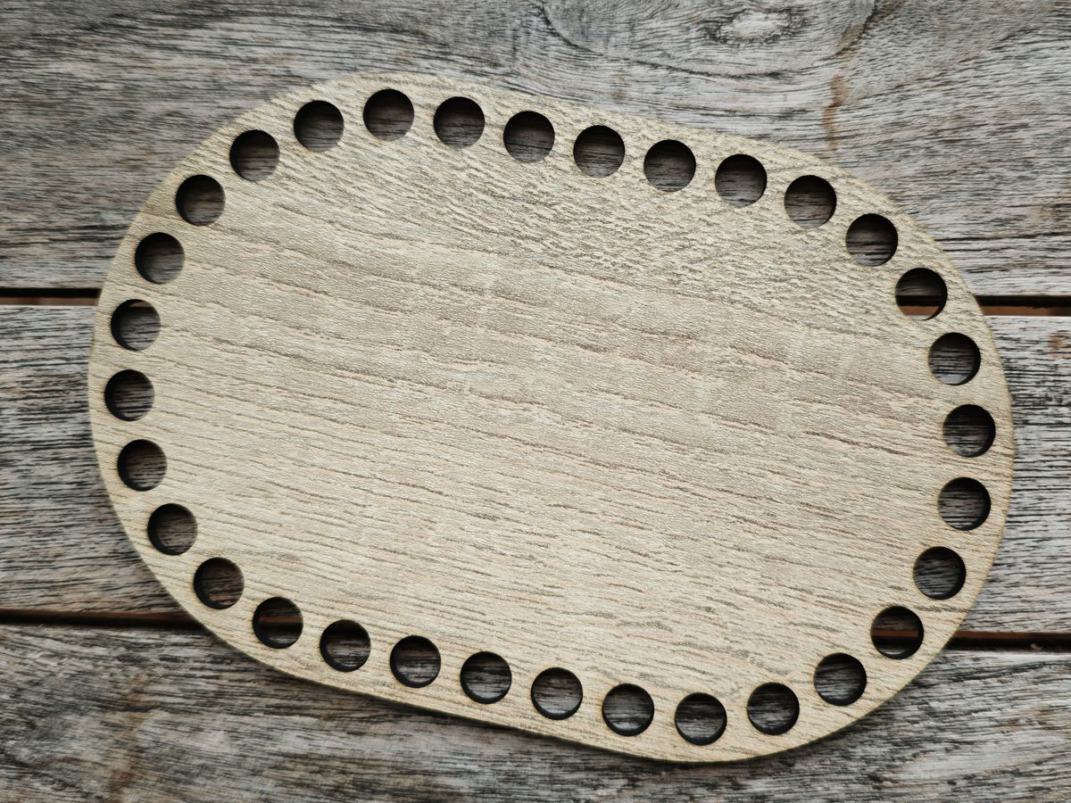 Häkelboden oval, Natureiche beschichtet